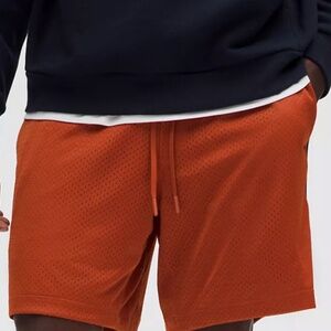 Lululemon Double Layered Mesh Short 7” LL Orange Autumn Rust Medium  & Large New